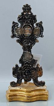 RELIK, silverplåt och trä, Frankrike 1700-tal.