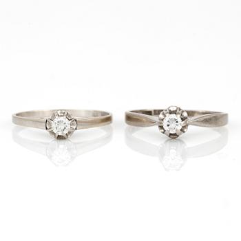 RINGAR, med briljantslipade diamanter, totalt ca 0,30 ct. 18K vitguld.
