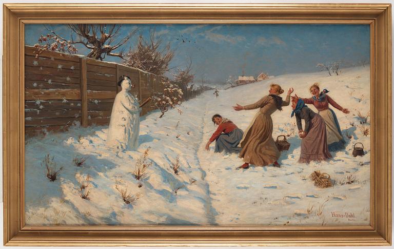 Hans Dahl, Throwing snowballs.