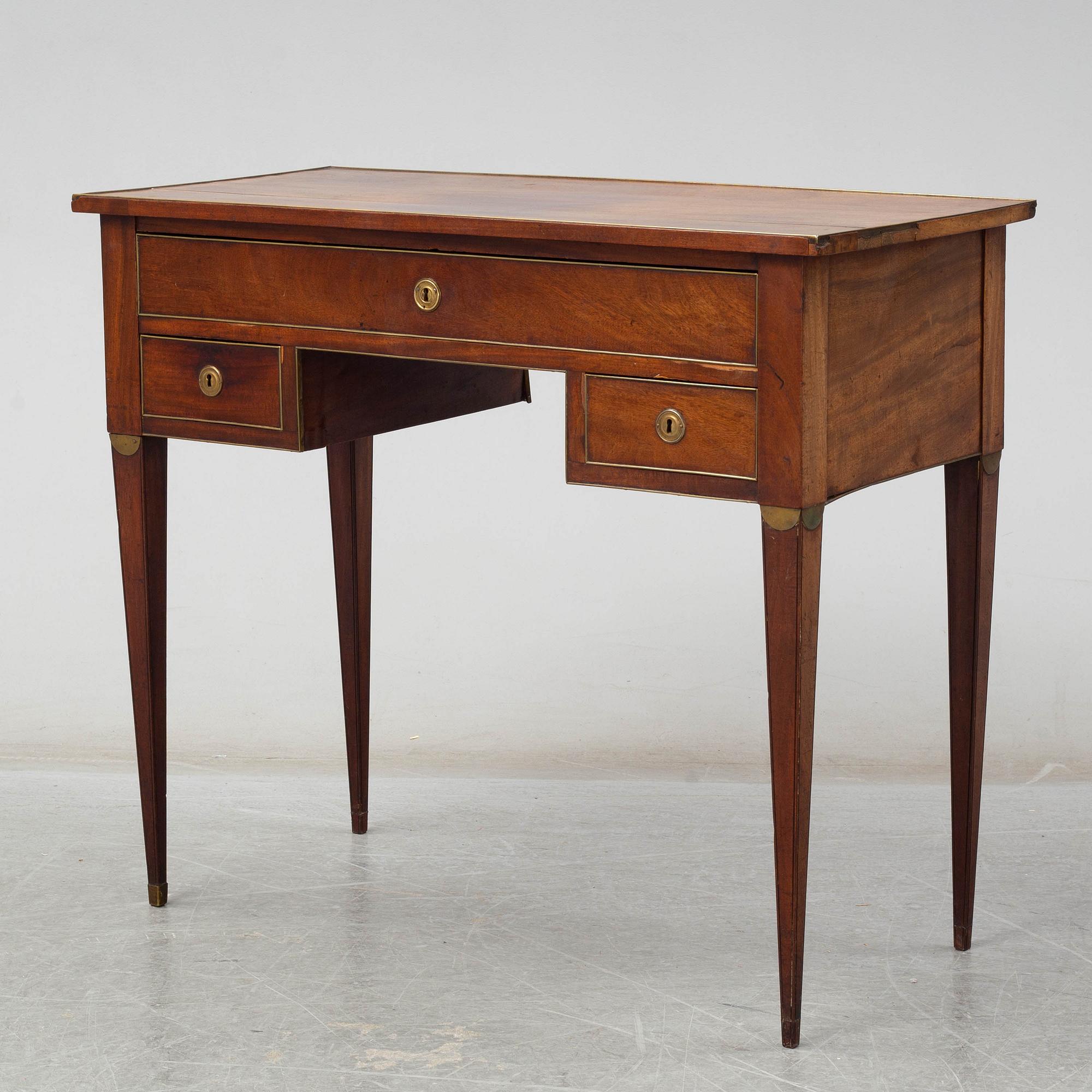 A Swedish late gustavian writing desk, late 18th century.