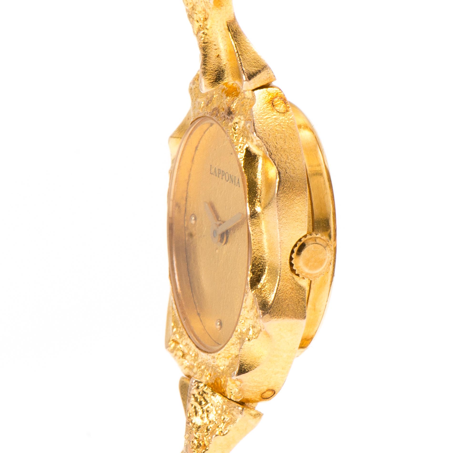 BJÖRN WECKSTRÖM, ARMBANDSUR, "Pola negri", 14K guld. Lapponia 1980. 14x17 mm.