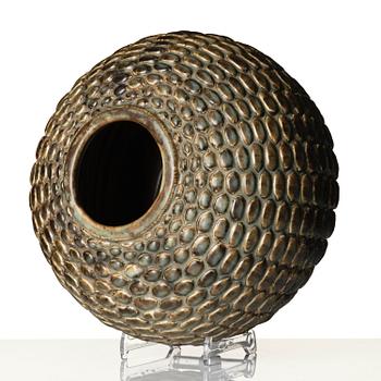 Axel Salto, a stoneware vase in the "budding" style, Royal Copenhagen, Denmark, 1940s-50s.