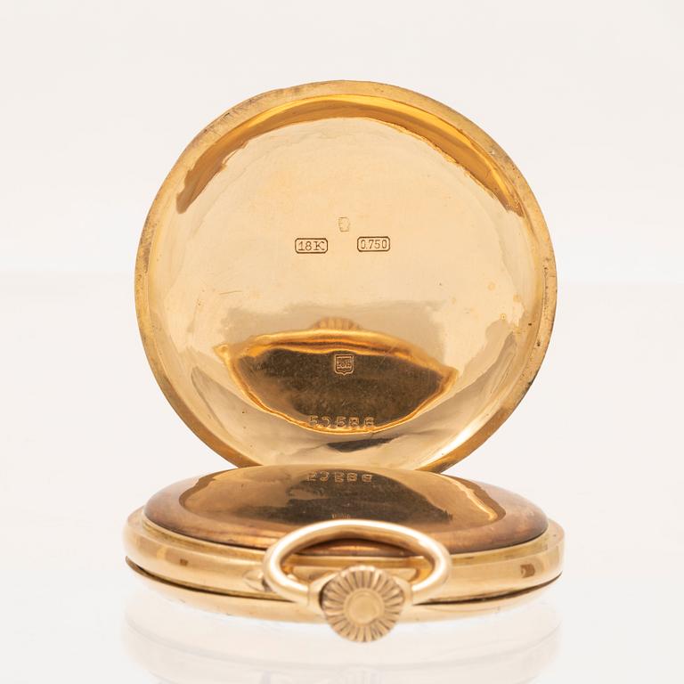 An 18K gold pocket watch by Alex Hüning, Geneve.