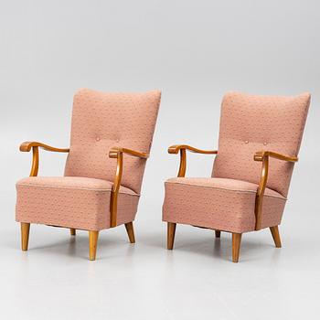 A pair of armchairs, Swedish Modern, 1940s.