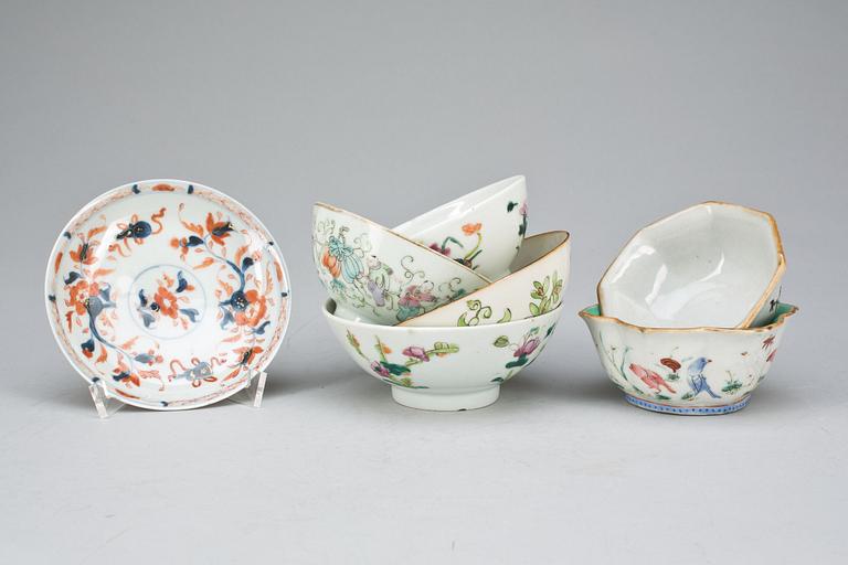 PARTI PORSLIN, 7 delar, Kina 1800-tal.
