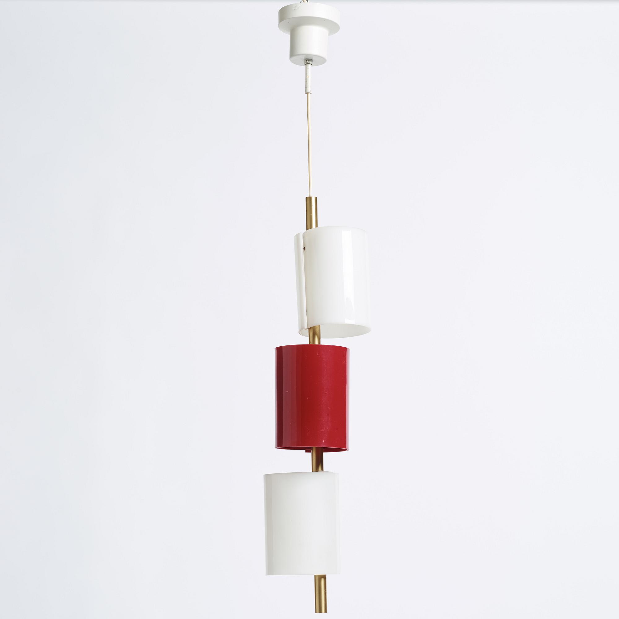 Hans Bergström, a brass and acrylic ceiling light, model 'C-1131', ateljé Lyktan, Sweden 1950-60s.