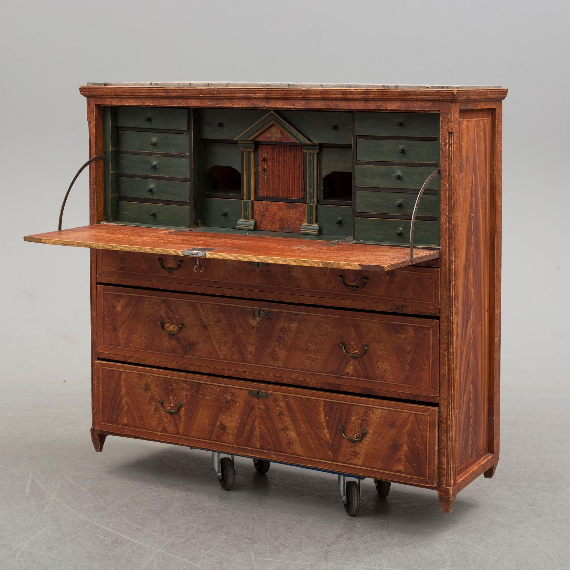A swedish secretaire, dated 1848.