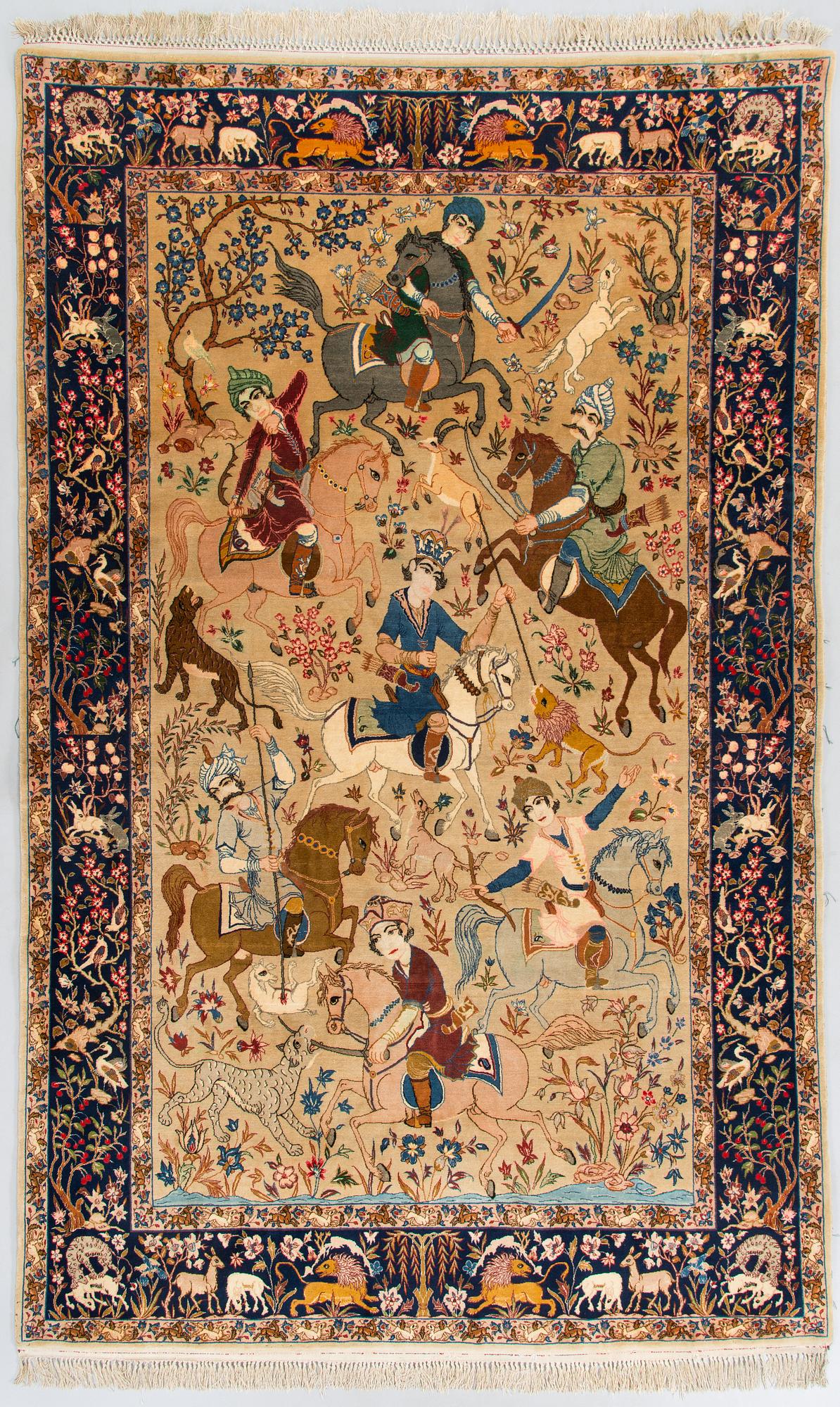 A semi-antique Isfahan rug, central Persia, approx. 243 x 151 cm.