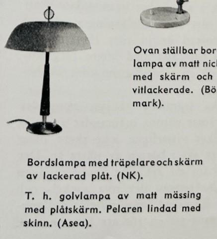 Bertil Brisborg, a table lamp, variant of models "32027" and "32391", Nordiska Kompaniet 1940s-50s.