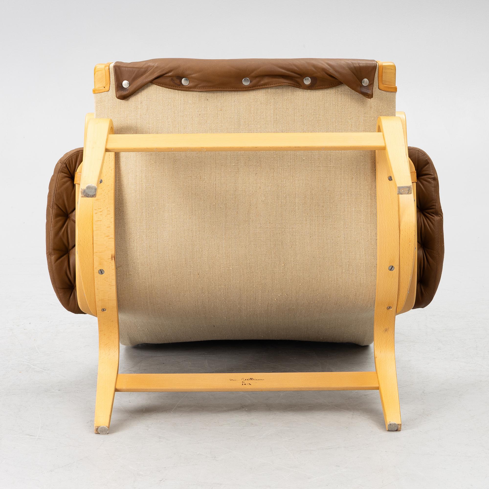 Bruno Mathsson, a 'Pernilla' armchair, Dux, later part of the 20th century.