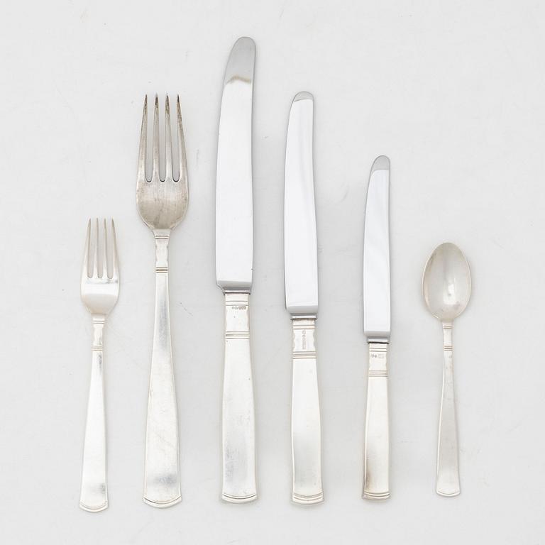 Jacob Ängman, a silver cutlery, model "Rosenholm", GAB, Stockholm and Eskilstuna, some 1952 (30 pieces).