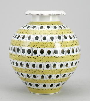 VAS, fajans, Stig Lindberg, Gustavsberg, sign o med studiohanden.