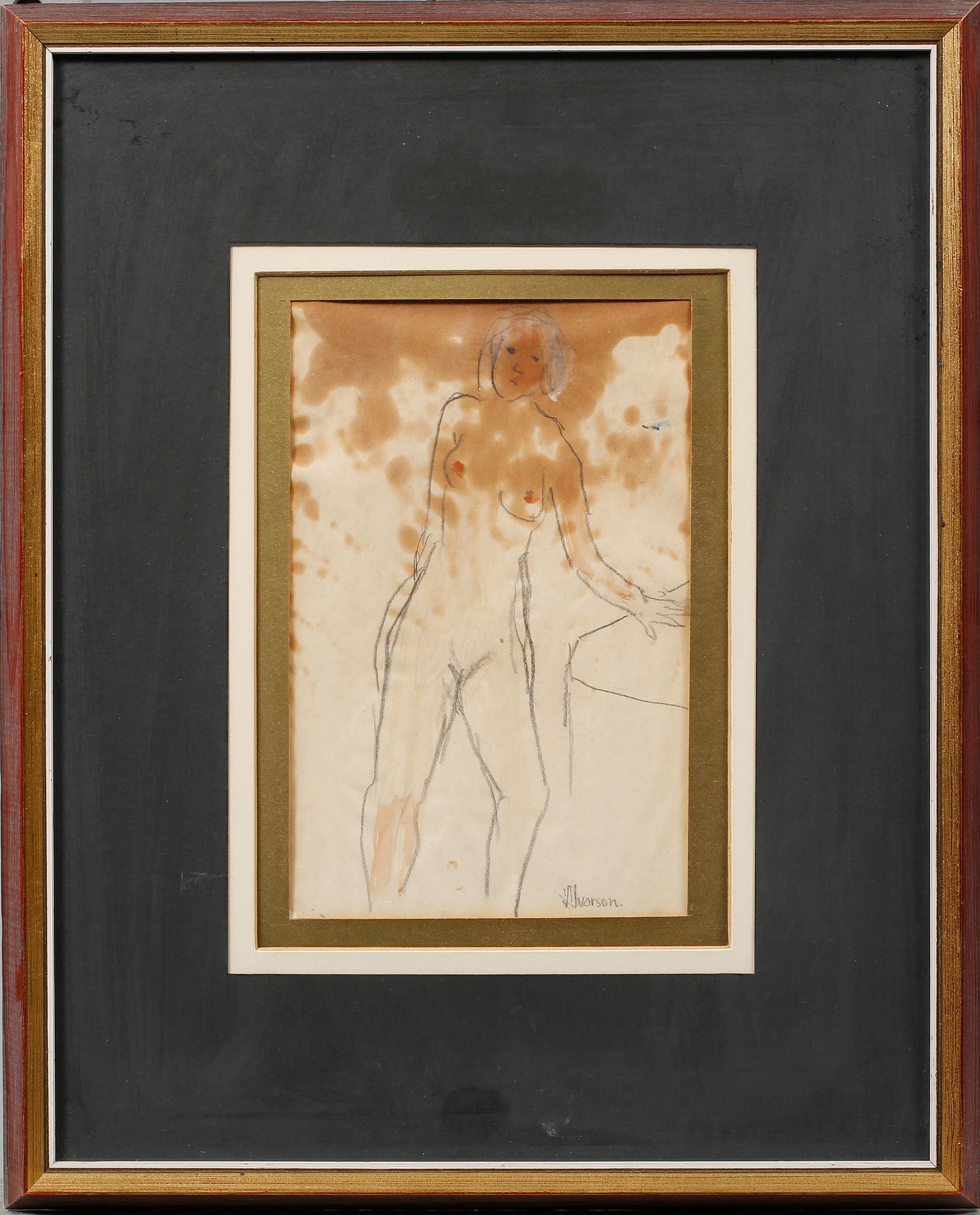 IVAN IVARSON, teckning, signerad.