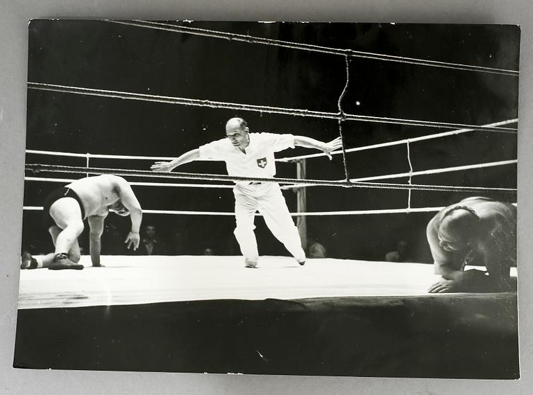 PRESSFOTOGRAFIER, 1940-tal. Motiv från olika boxningsmatcher. Totalt 25 stycken.