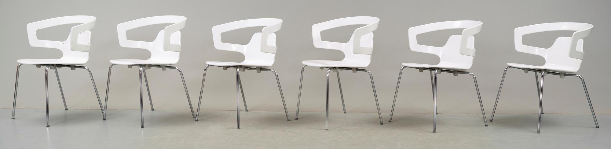 STOLAR, 6 st, "Contemporary stacking chair", Alfredo Häberli, Alias, 2000-tal.