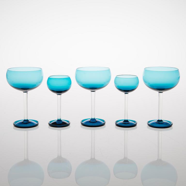 A 25 piece 'Harlekiini' glasswear for Riihimäki Glass, Finland.