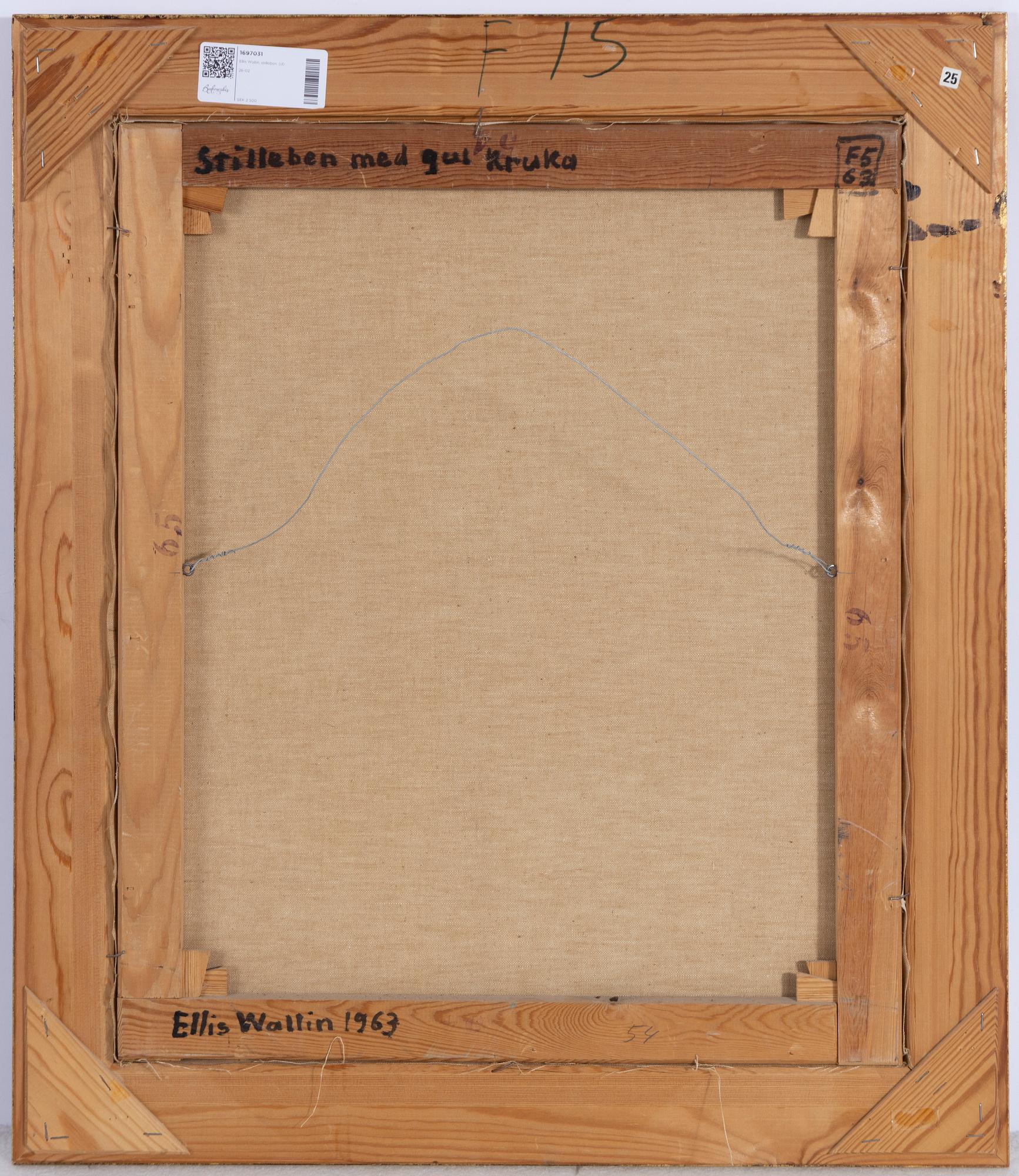 Ellis Wallin, Still life with yellow pot.