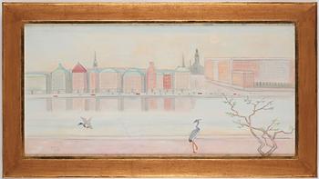 Einar Jolin, Skeppsbron and the Royal Castle - view over Stockholm.