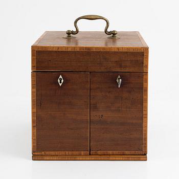 A George III mahogany apothecary cabinet, circa 1800.