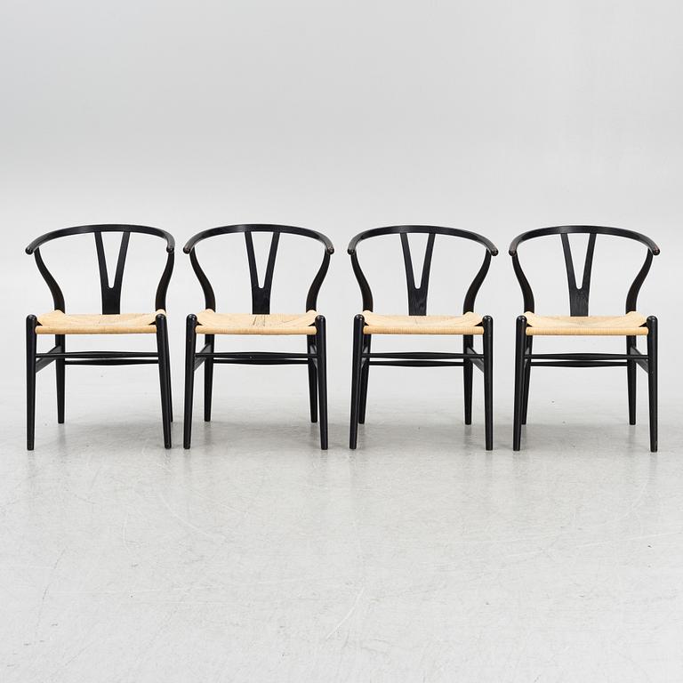 Hans J. Wegner, stolar, 4 st, "Y-stolen" modell CH-24, Carl Hansen & Søn, Danmark.