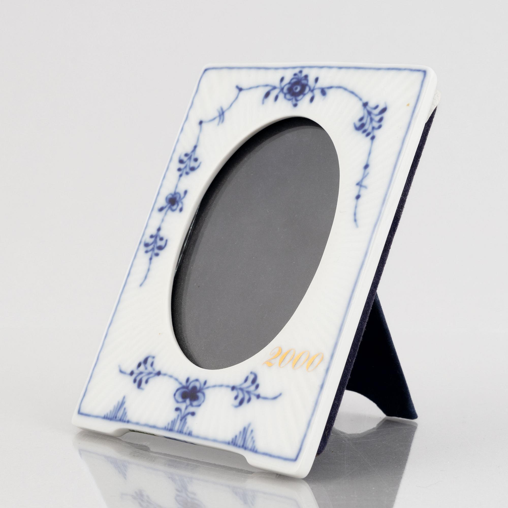 A 'Blue Fluted Plain' porcelain frame, Royal Copenhagen.