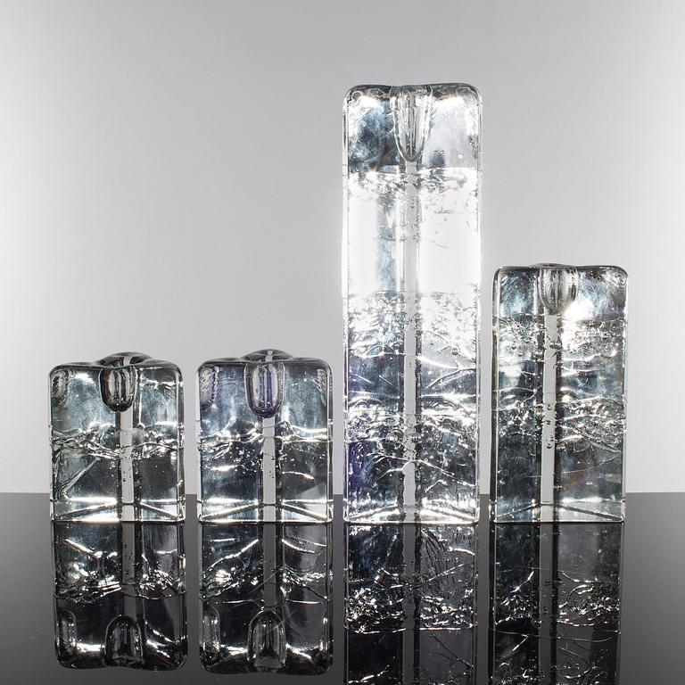 LJUSSTAKAR, 7 st, glas, "Arkipelago", Iittala, 1900-talets fjärde kvartal.