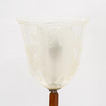 Birger Ekman, An elm and glass floor light, Glössner, first half of the 20th century.