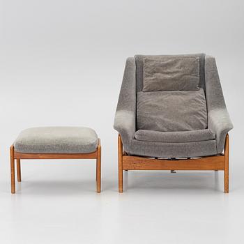 Folke Ohlsson, A 'Profil' lounge chair and foot stool from Dux, 1960's.