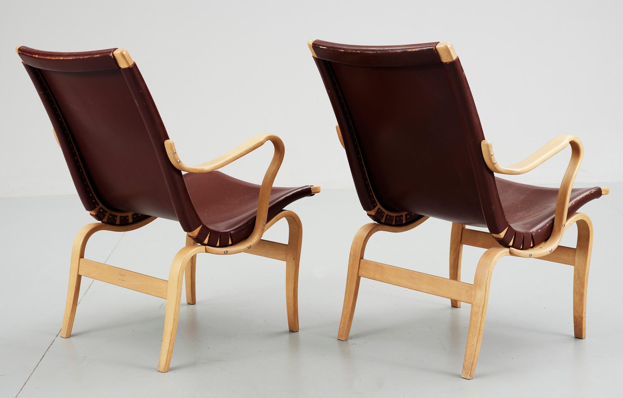 FÅTÖLJER, ett par. "Eva", Bruno Mathsson.