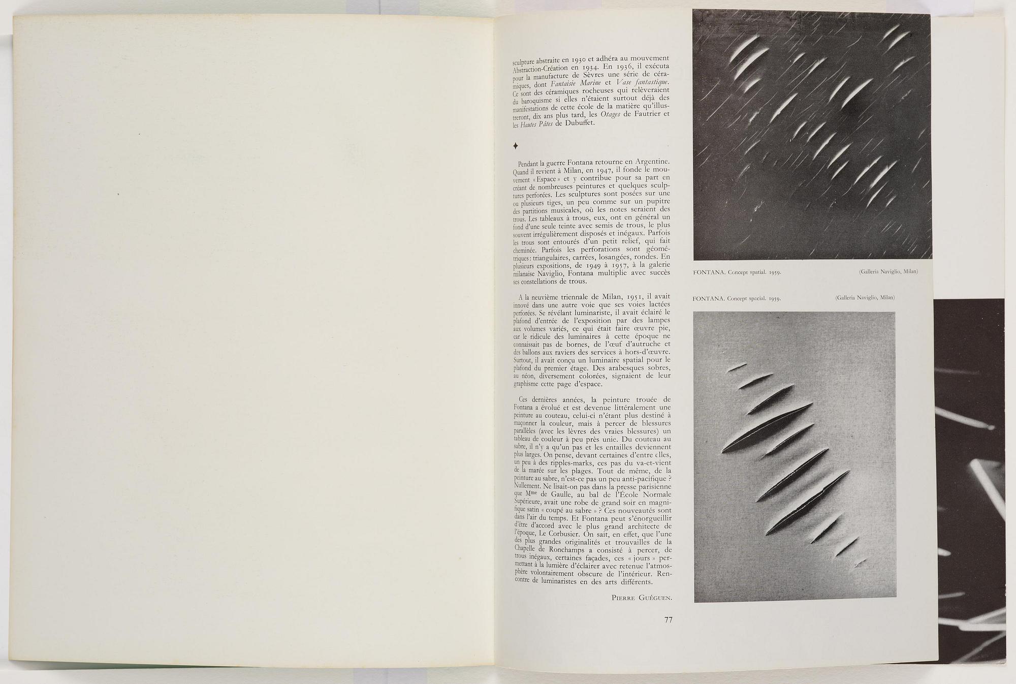 Lucio Fontana, efter, Concetto Spaziale (from XXe Siècle).