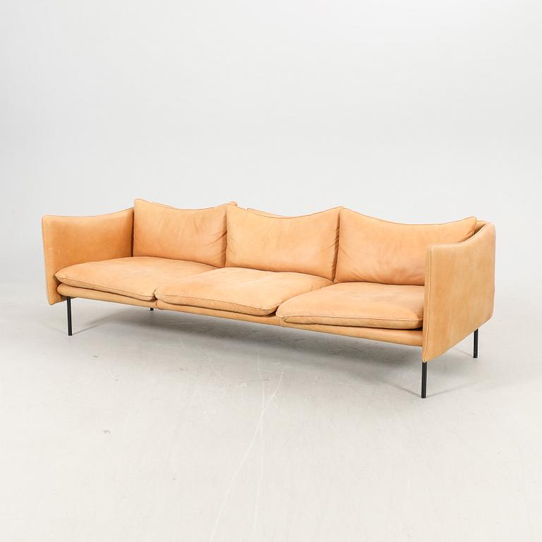 Andreas Engesvik, a Tiki leather sofa and stool for Fogia 21st century.