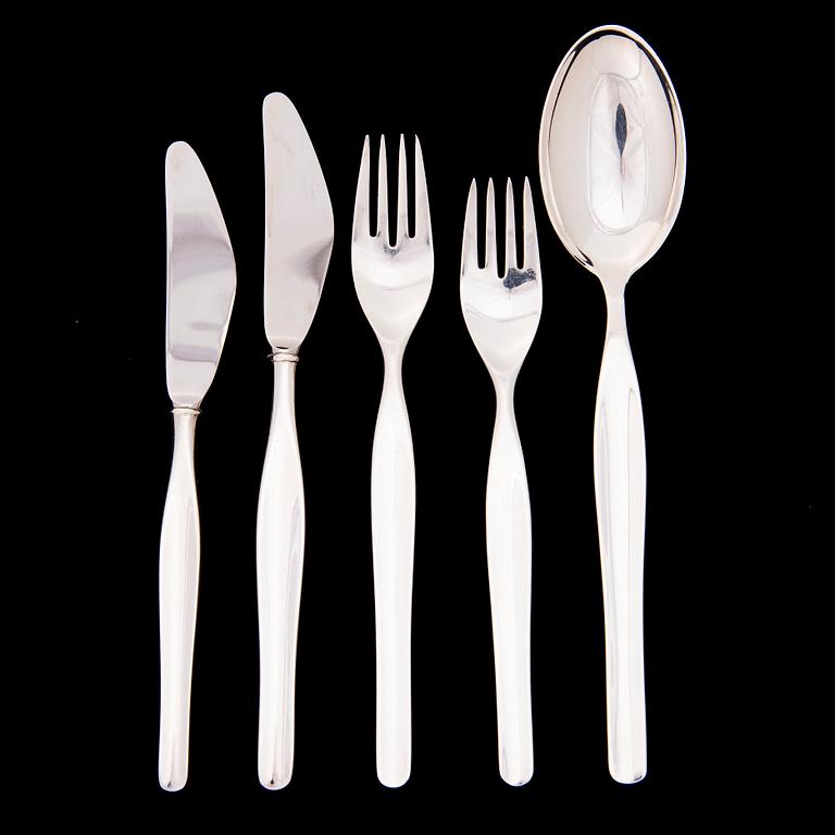 Tapio Wirkkala, A 60-piece set of 'Tapio' silver cutlery, Kultakeskus, Hämeenlinna, Finland 1962.