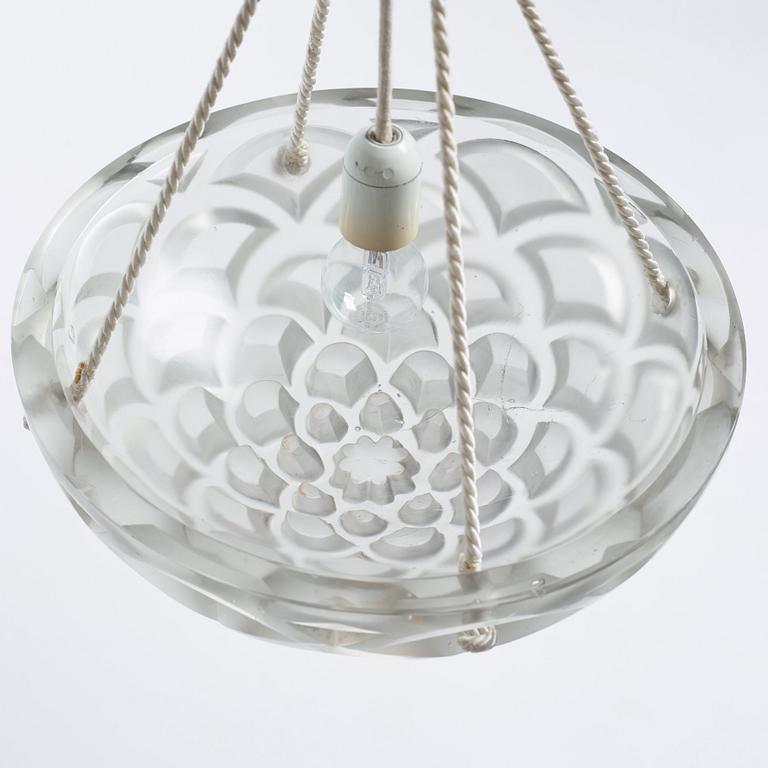 René Lalique, a moulded glass 'Rinceaux' ceiling light, France 1920-30s.