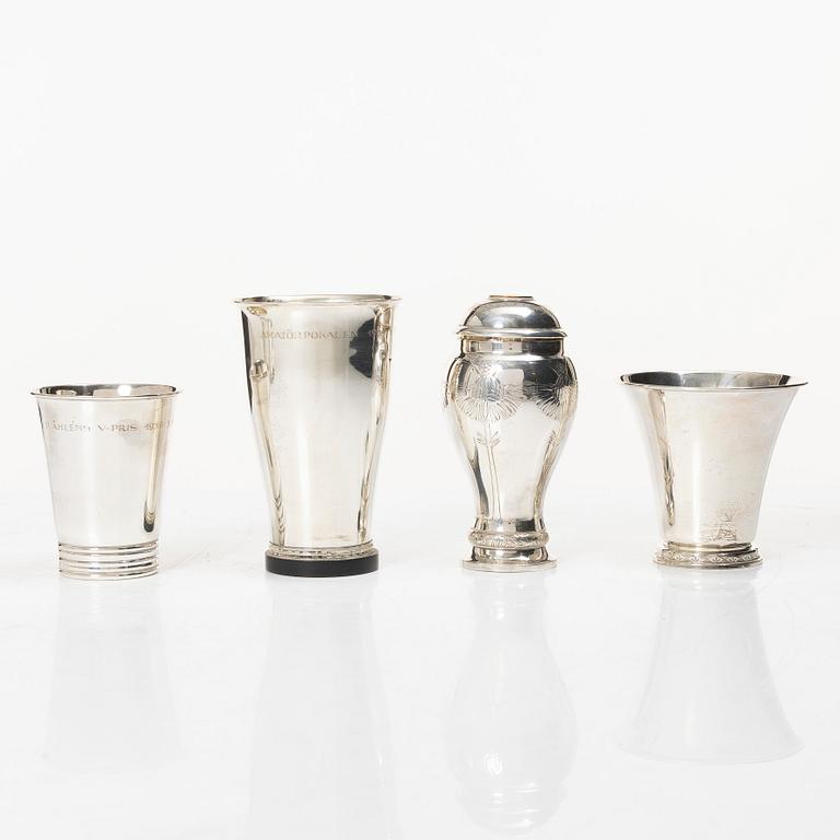 Bägare, 7 st, silver, GAB, 1900-tal.