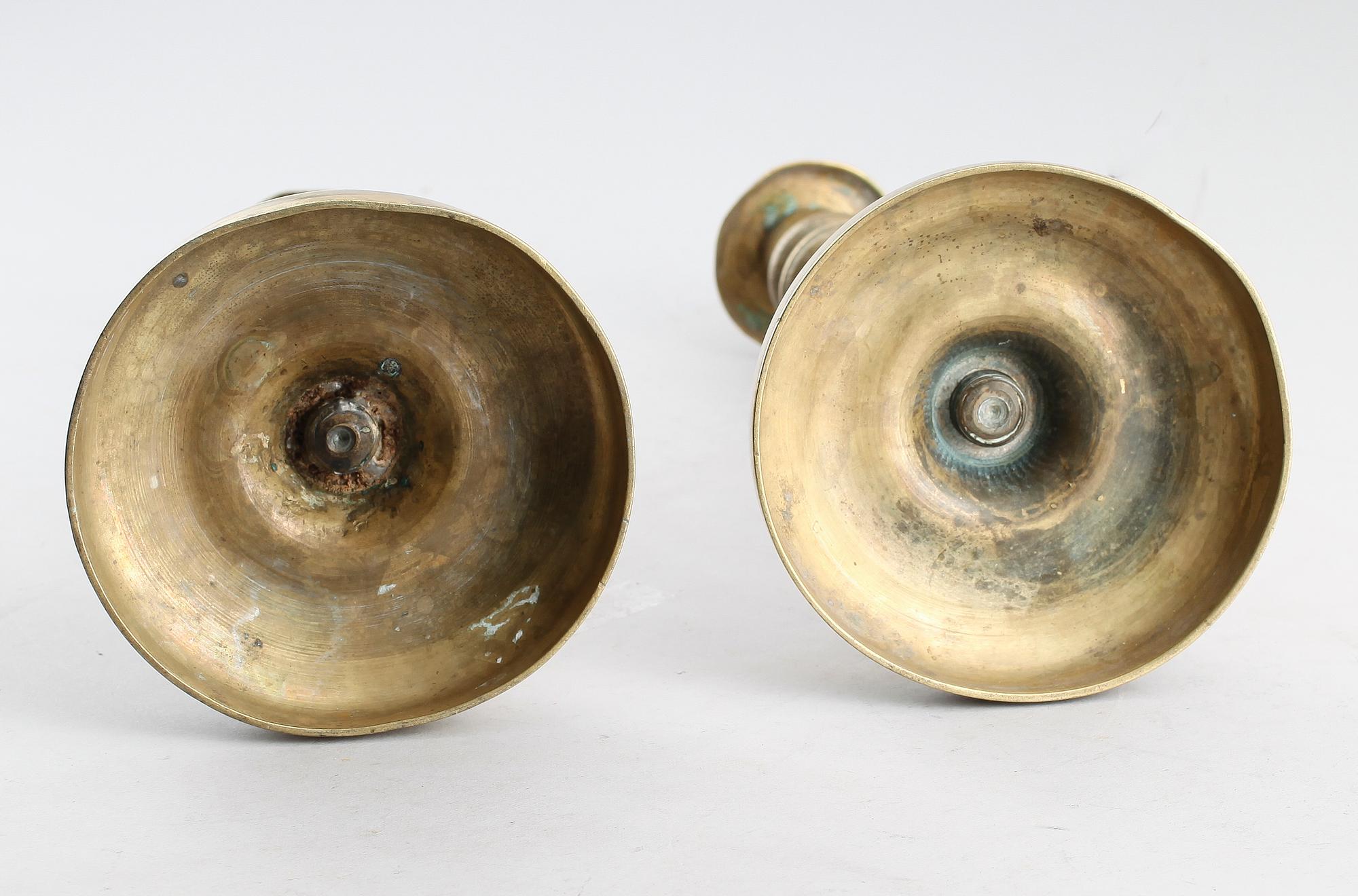 LJUSSTAKAR, 1 par, senempire, brons, 1800-talets första hälft.