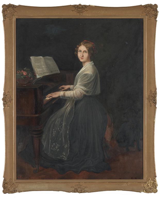 UNKNOWN ARTIST, 19/20TH CENTURY, oil on canvas, signed GV Sparrwenfält and dated 1912. Copy after Louis Asher.