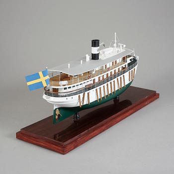 FARTYGSMODELL, 2000-tal. Föreställande Wilhelm Tham, i trafik på Göta Kanal.