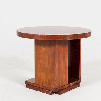 An Art Deco walnut coffee table.