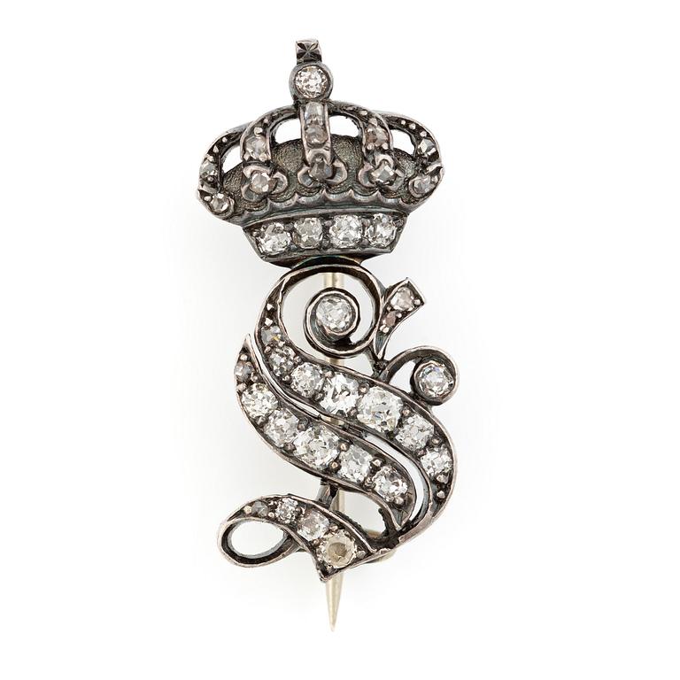 Royal honour gift with Queen Sofia's (1836-1913) diamond monogram.