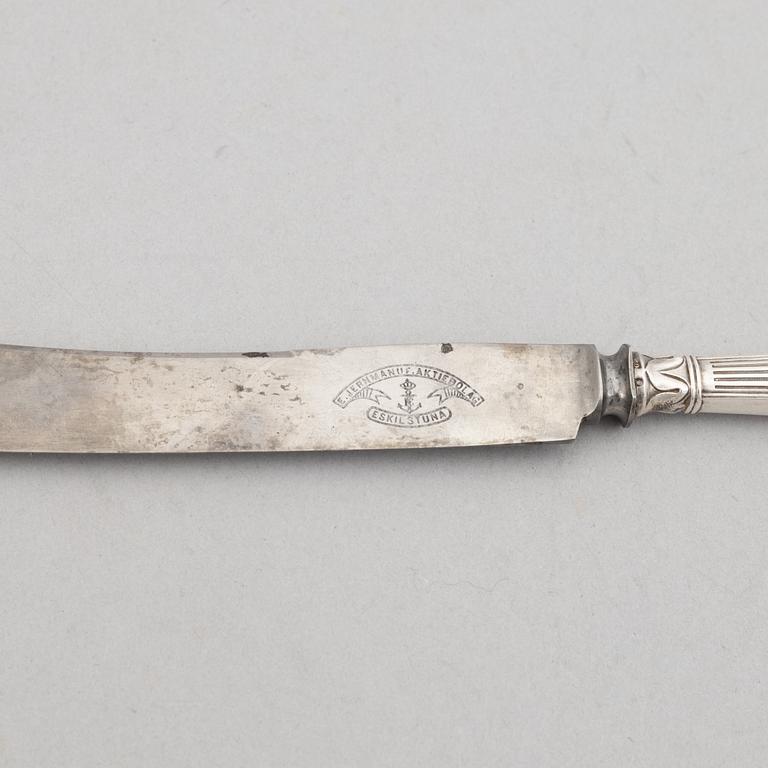 Bestick, 3 delar, silver, modell "Louis XVI", GAB, Stockholm 1909.