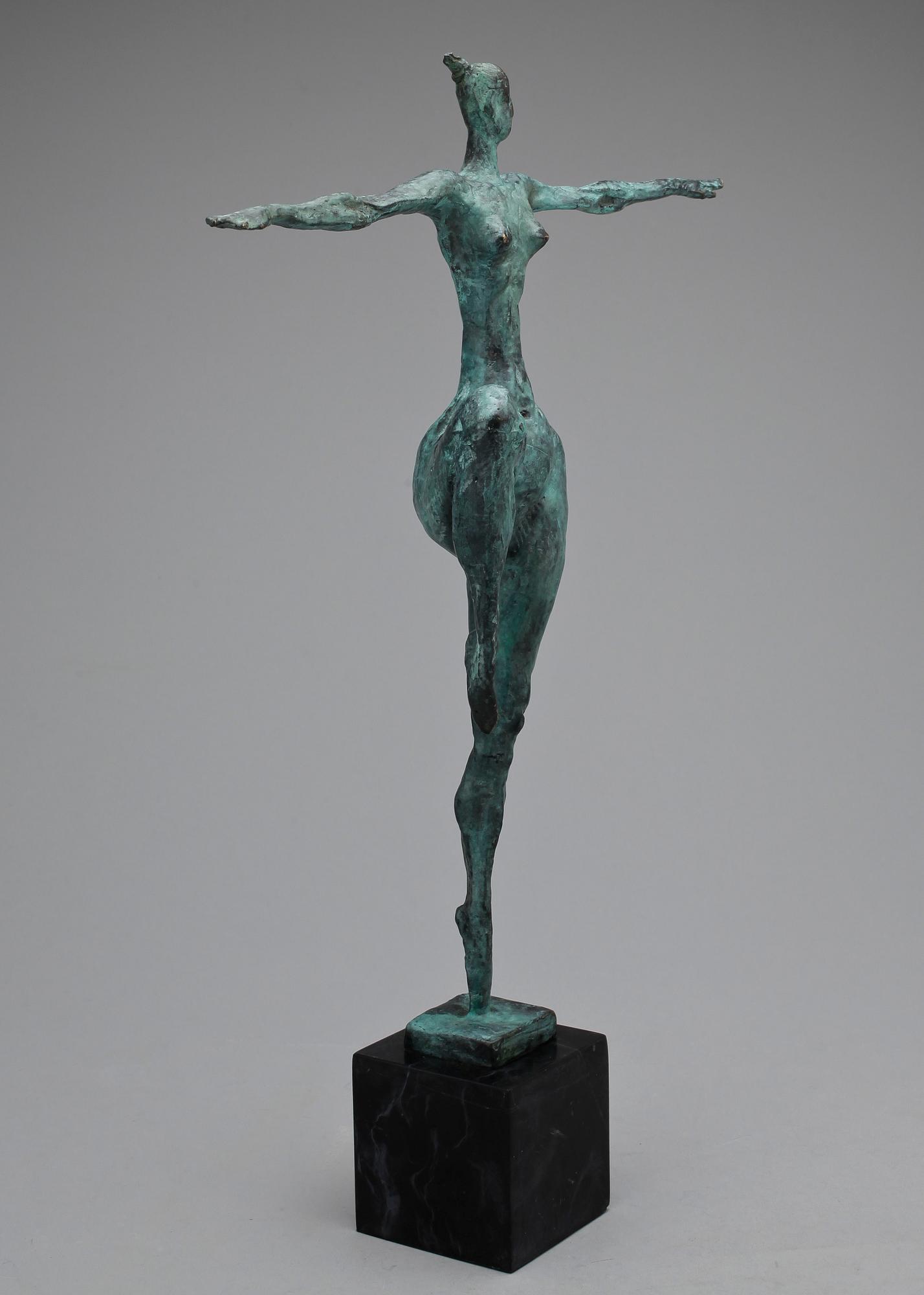 MAX MILO, skulptur, grönpatinerad brons, sign.