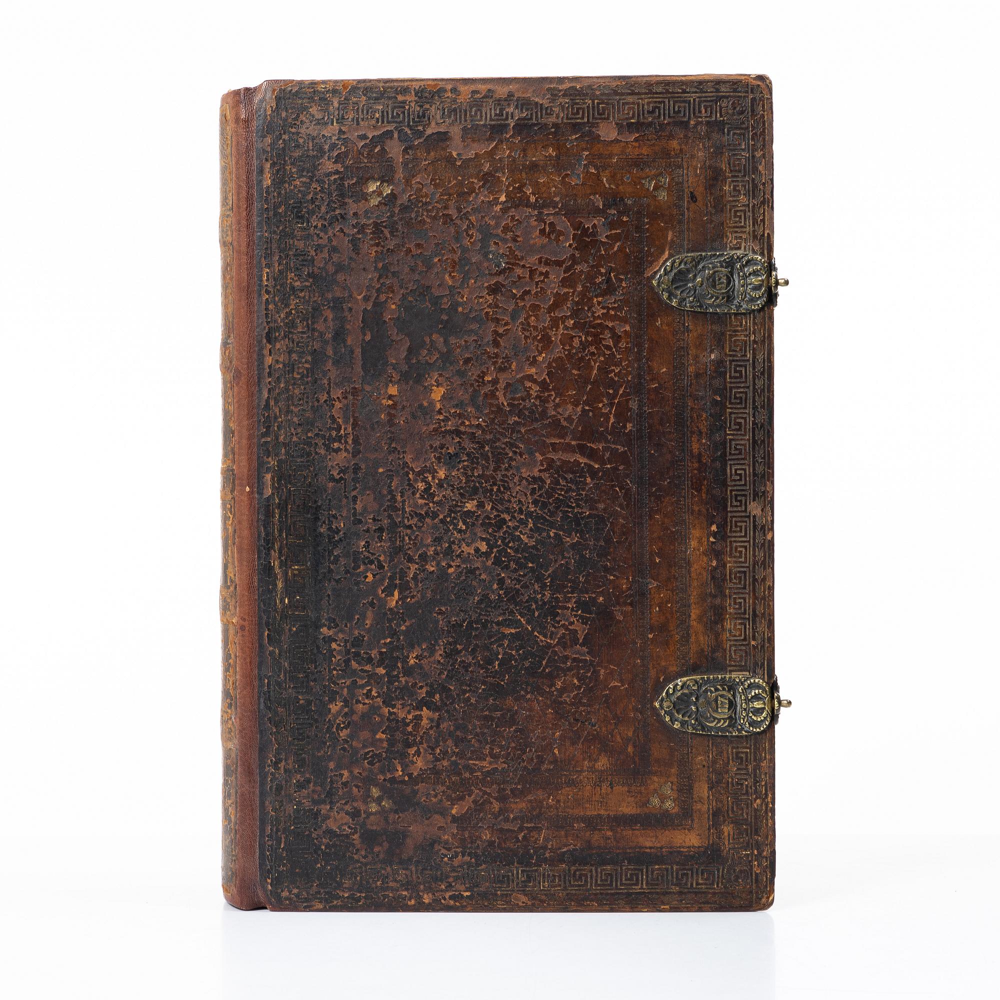 Karl XII:s stora kyrkobibel, 1702-3, med Peringskiölds bibliska historia, 1713.