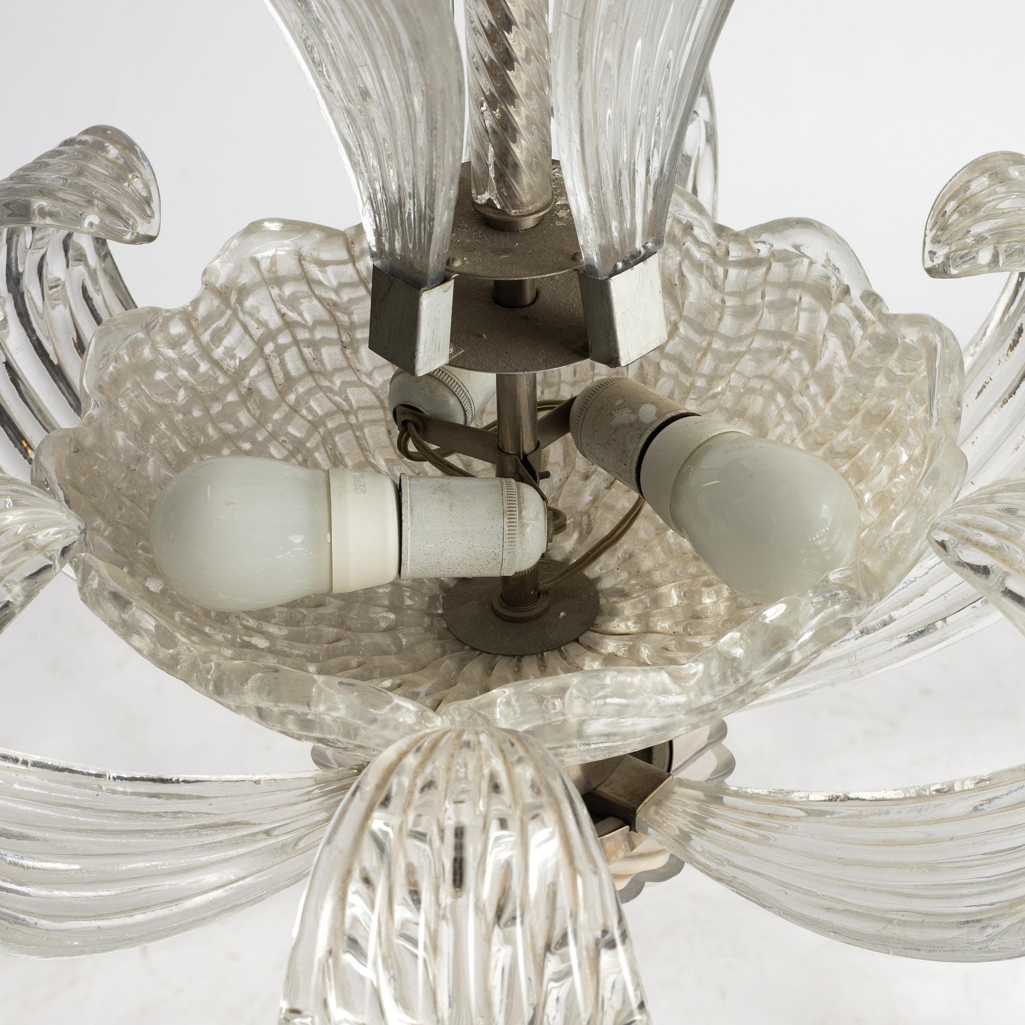 Fritz Kurz, Ceiling lamp, model KD 897/1, Orrefors, 1940s.