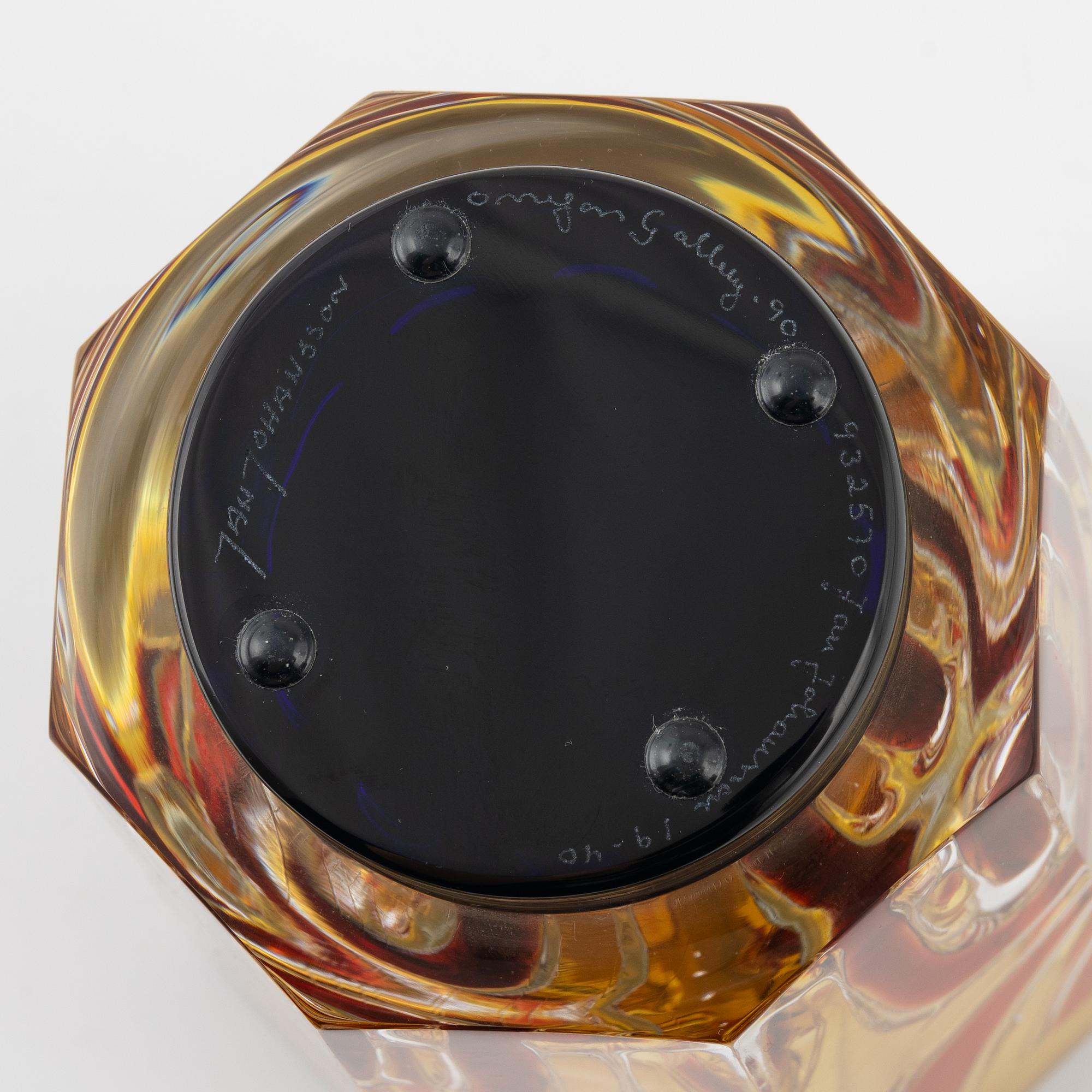 Jan Johansson, a glass vase, 'The Sea III', Orrefors Gallery, 19/40, Sweden 1990.