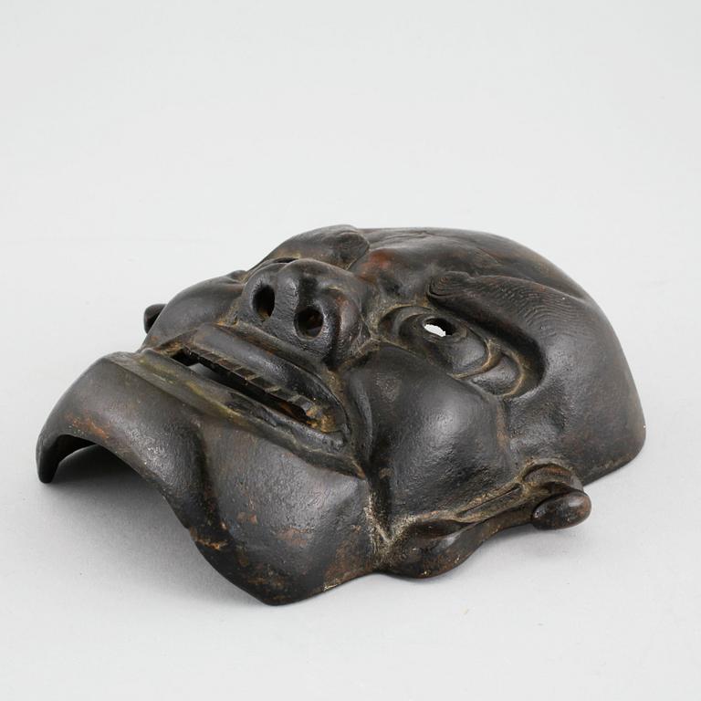 A bronze mask from Japan, Meiji (1868- 1912).