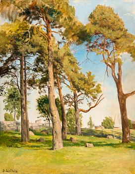 Berndt Lindholm, LANDSCAPE WITH PINE TREES.