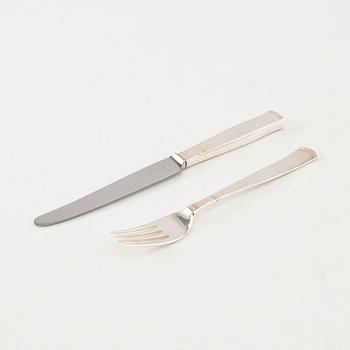 Jacob Ängman, 88-piece cutlery set, silver, "Rosenholm", GAB, Eskilstuna, 1950s/70s.