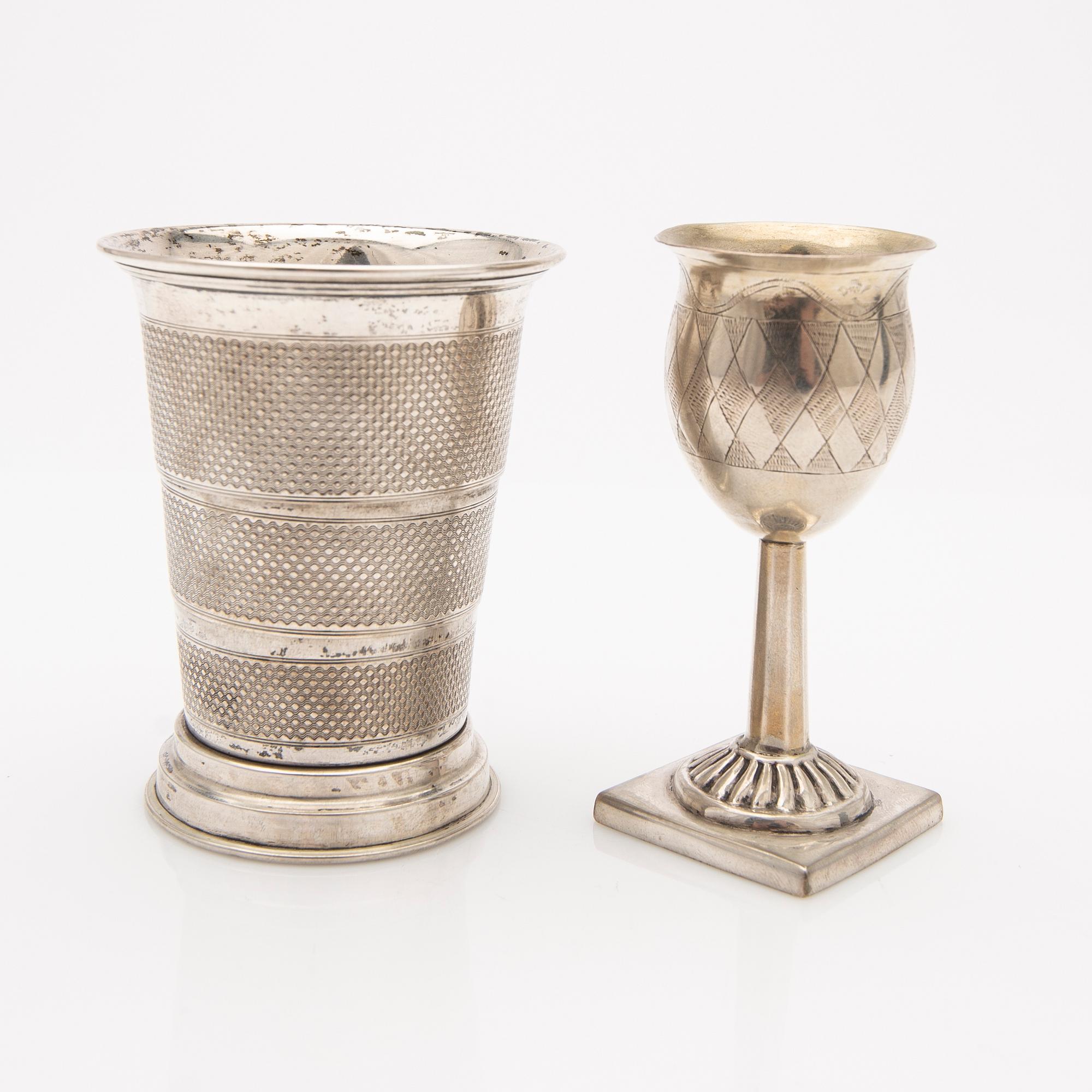 Parti silver, 8 delar, bla Sverige, 1800-tal.