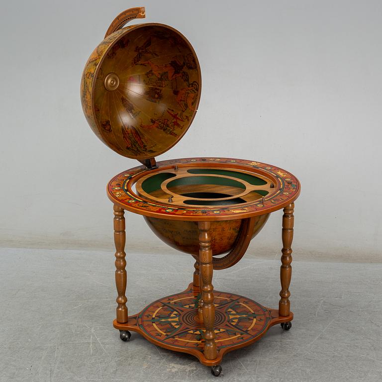 A globe drinks cabinet, late 20th Century.