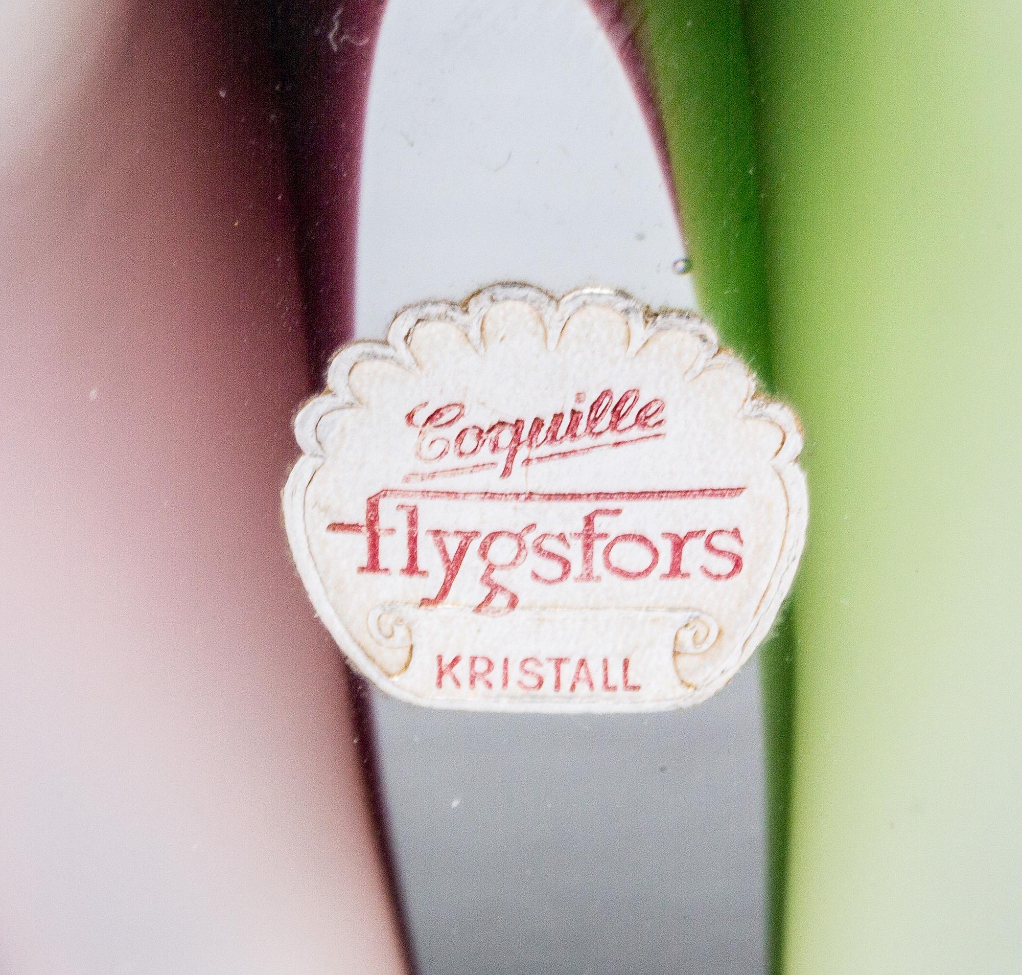 VASER, 2 st, glas, "Coquille", Flygsfors, signerad och daterad -59 resp -60.